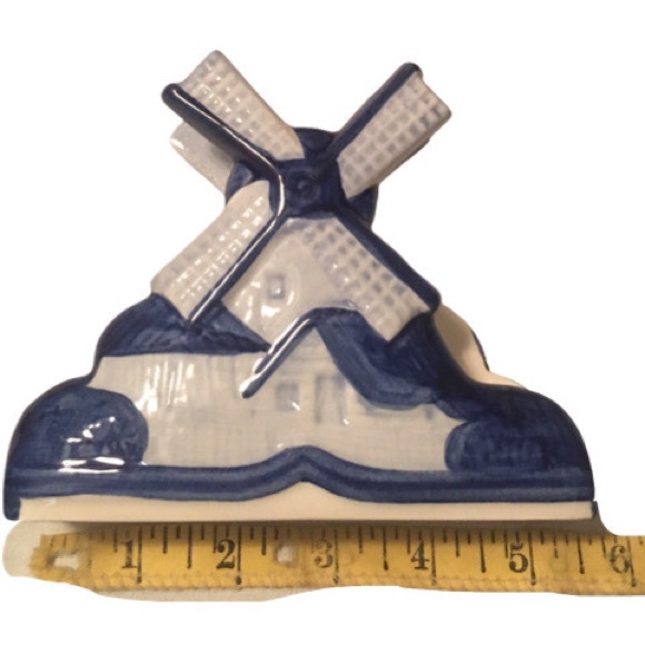 Vintage Delft Blue Porcelain/Ceramic Windmill Napkin/ Letter Holder. - Picture 4 of 13